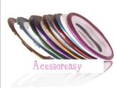 10x fitas para Nail Art - Cores sortidas