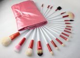 Kit 20 pinceis rosa e branco